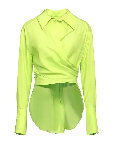 Acid green Satin Silk shirts & blouses