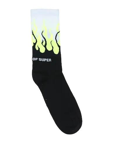 Acid green Short socks BLACK SOCKS FLAMES
