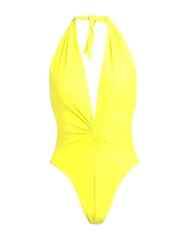 Acid green Synthetic fabric One-piece swimsuits