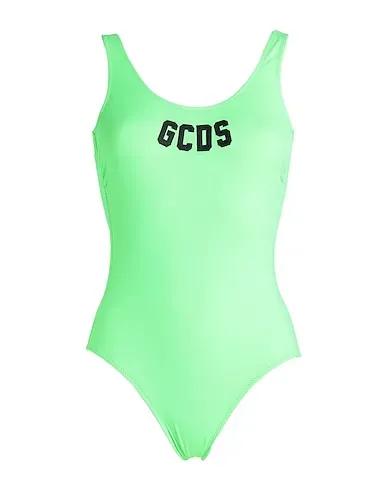 Acid green Synthetic fabric One-piece swimsuits