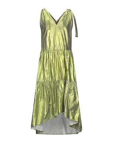 Acid green Taffeta Midi dress