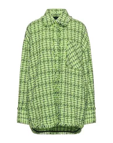 Acid green Tweed Patterned shirts & blouses