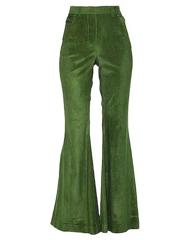 Acid green Velvet Casual pants