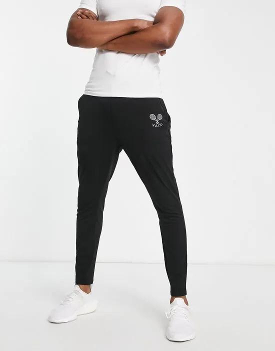 Active slim sweatpants in black - part of a set