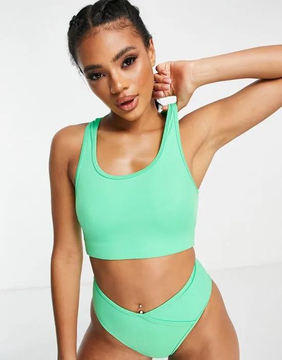 active swim bikini top with back cut out detail
