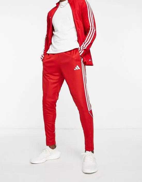 adidas Football Tiro 23 sweatpants in red and white