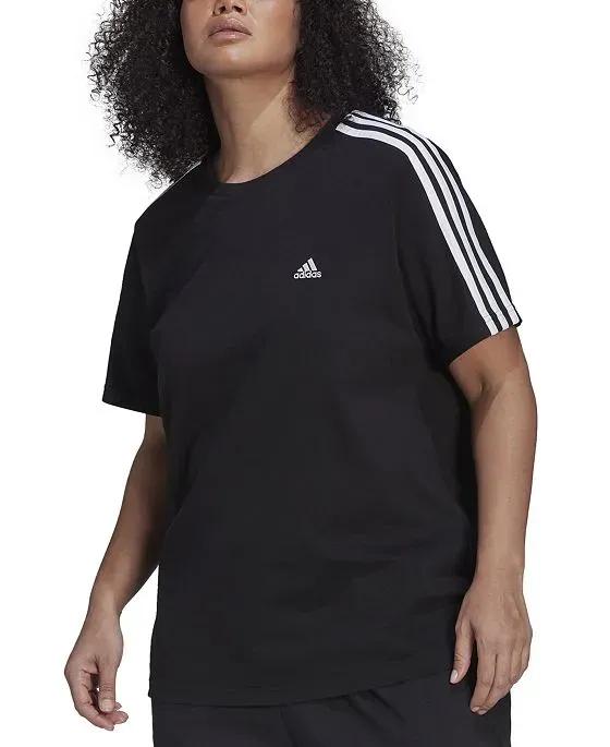 adidas Plus Size Essentials Slim 3-Stripes T-Shirt