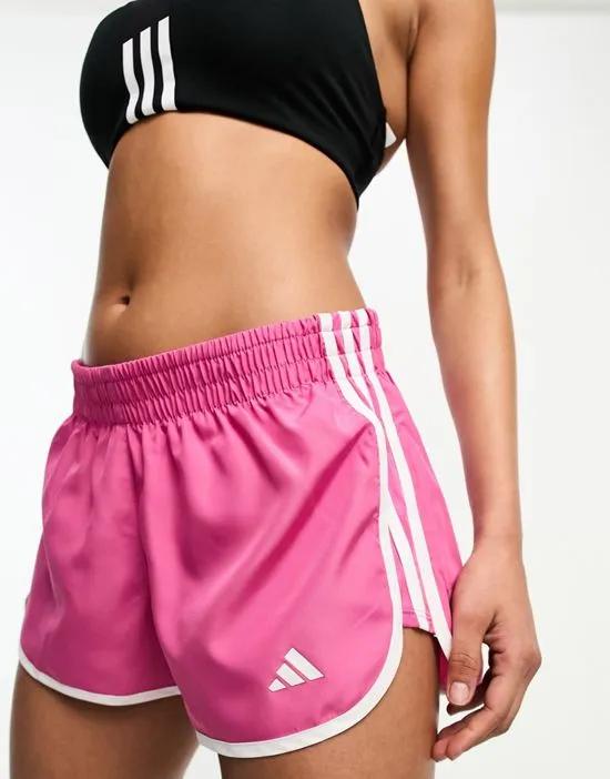 adidas Running Own The Run 3 inch M20 shorts in pink
