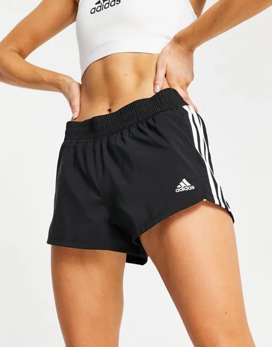 adidas Training Icons striped side panel shorts in black