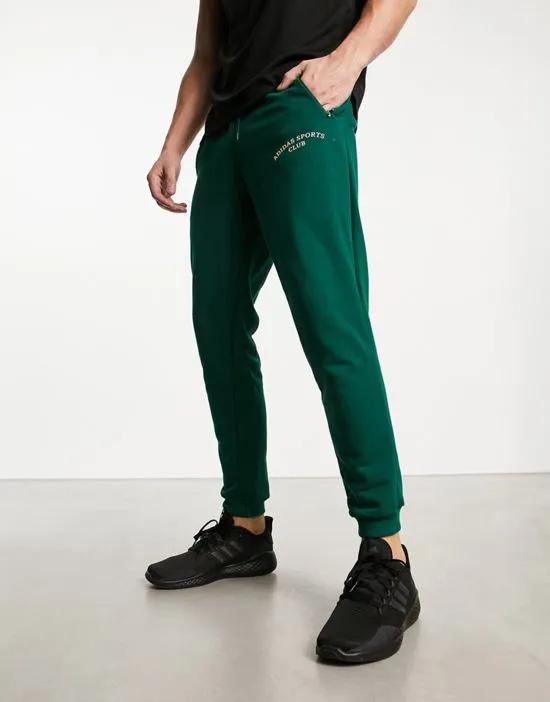 adidas Training Sports Club oversized joggers in green