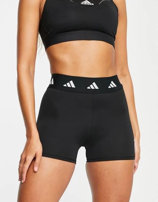 adidas Training Techfit 3-inch legging shorts in black