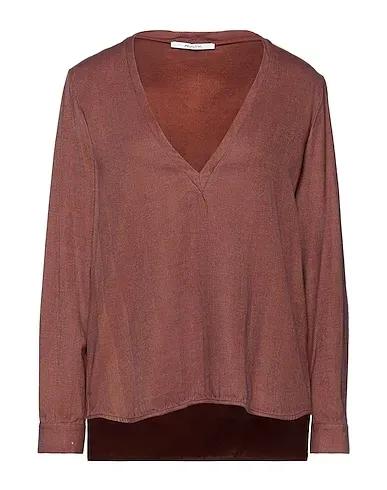 AGLINI | Brown Women‘s Solid Color Shirts & Blouses
