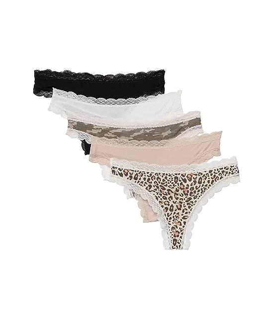 Aiden Lace Back Thong 5-Pack