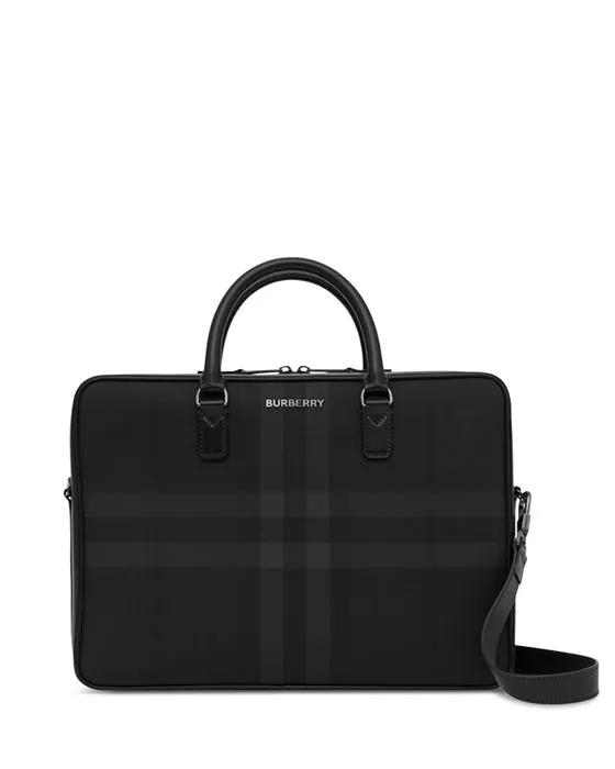 Ainsworth Check & Leather Briefcase 