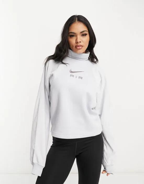 Air corduroy fleece sweatshirt in pure platinum