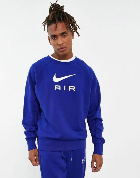 Air crew neck sweatshirt in royal blue