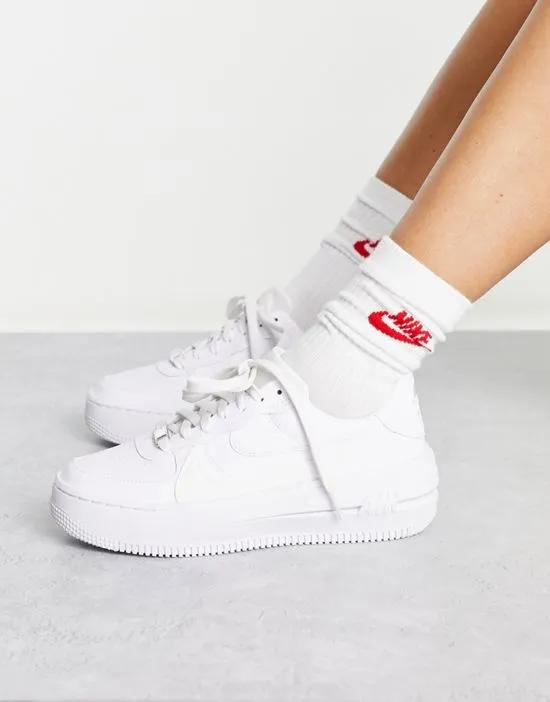 Air Force 1 platform sneakers in triple white