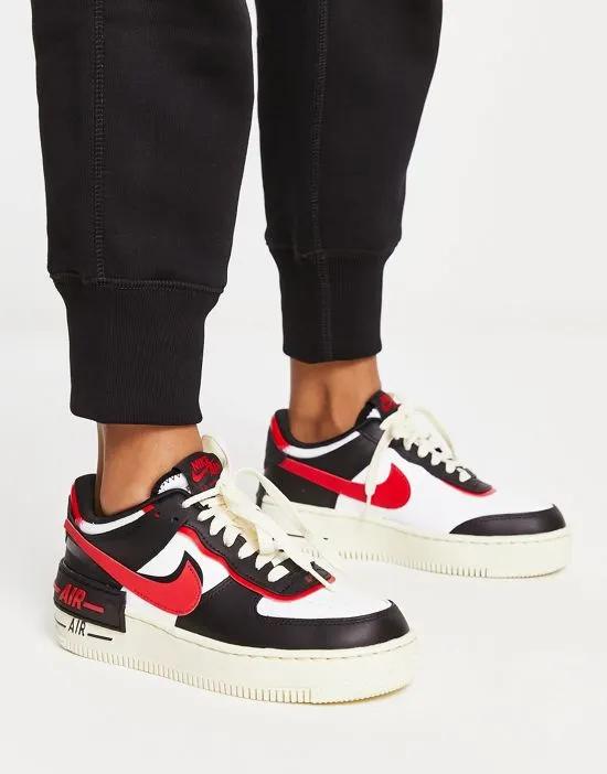 Air Force 1 Shadow sneakers in white and red
