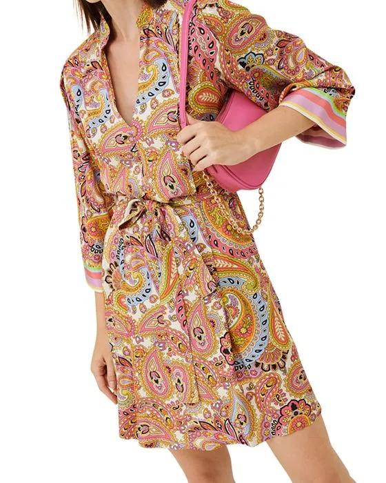 Alacre Paisley Print Belted Dress