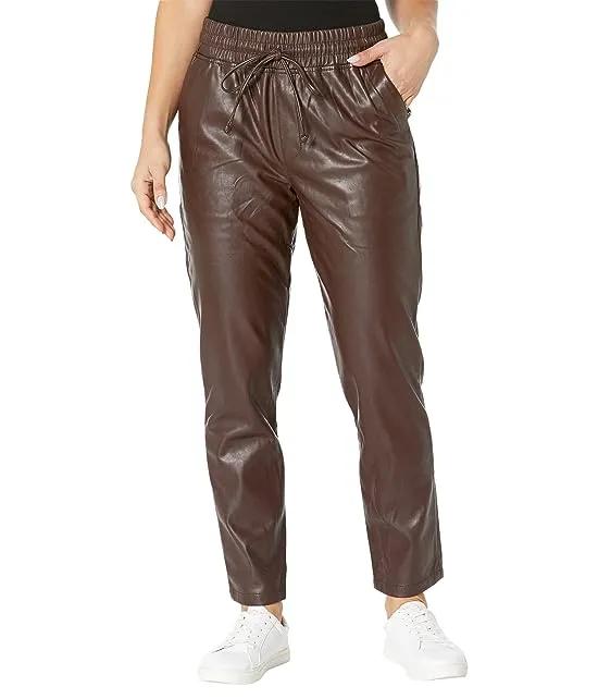 Alanna -Faux Leather Drawstring Pants