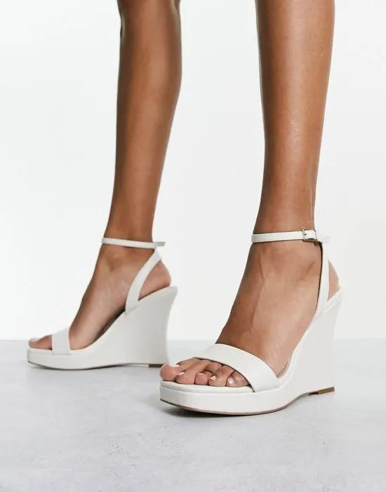 Aldo Nuala curved wedge sandals in white