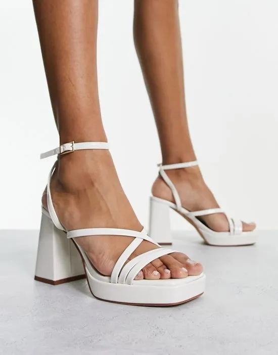 Aldo Taia heeled sandals in white patent