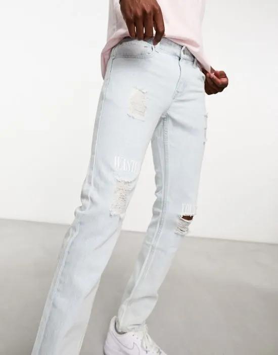 Alessandro skinny jeans with rips in light blue