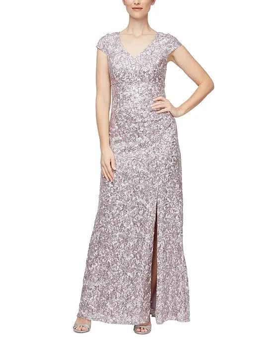 Alex Evening Women's Sequined Lace Gown