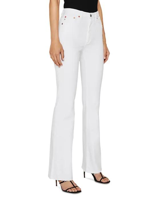 Alexxis High Rise Bootcut Jeans in Authentic White