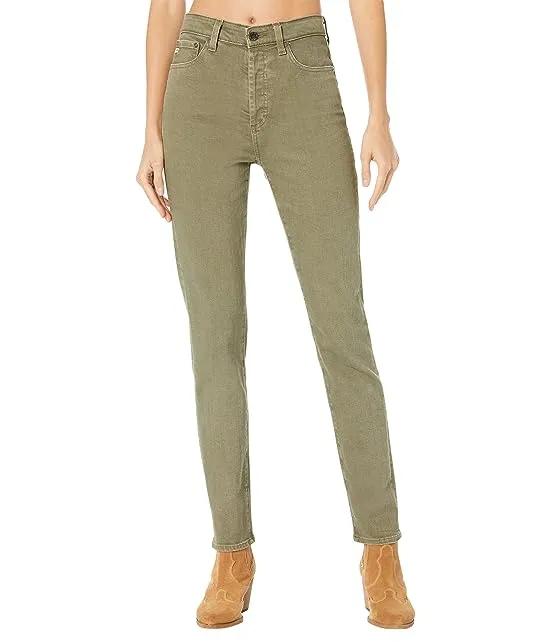 Alexxis Vintage High-Rise Slim Straight in 3 Years Sulfur Armory Green