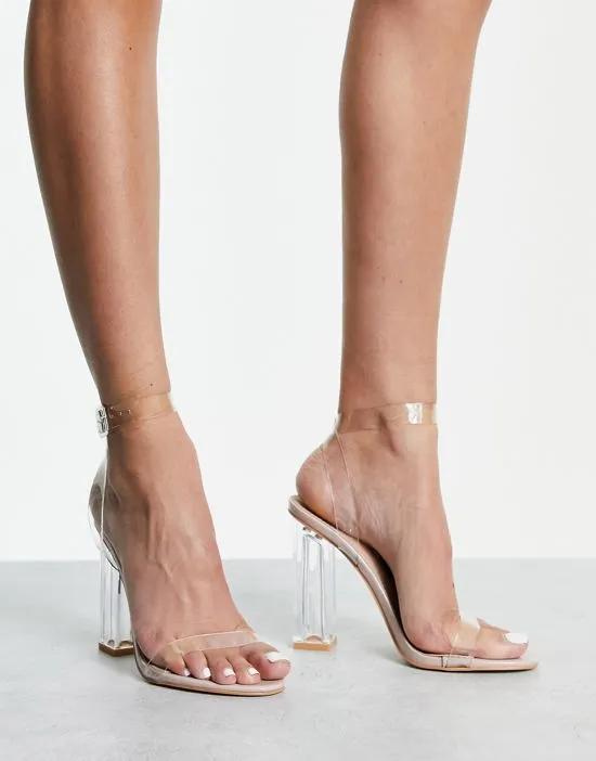 Alia clear strap heeled sandals