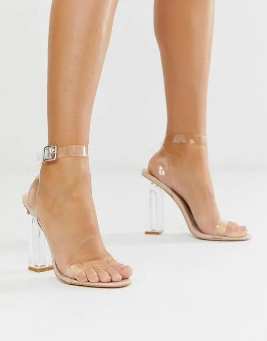 Alia clear strap heeled sandals