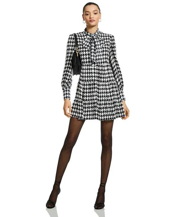 Alice and Olivia Rowen Houndstooth Bow Mini Dress - 150th Anniversary Exclusive  