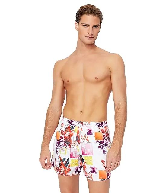 All Over Collage Print Swimshorts