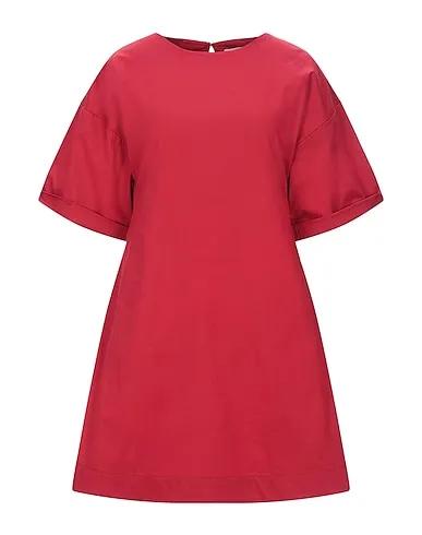 Brick red Plain weave Short dress