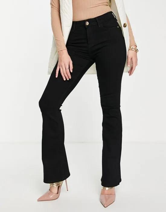 amelie mid rise flare jean in black