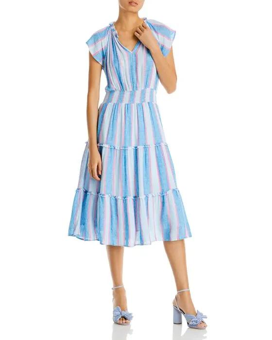 Amellia Striped Smocked Waist Dress