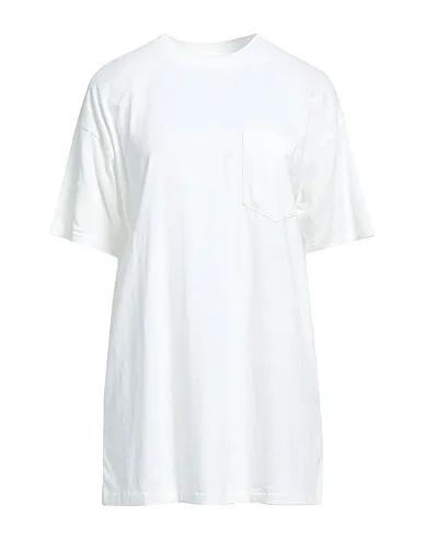 White Plain weave Basic T-shirt