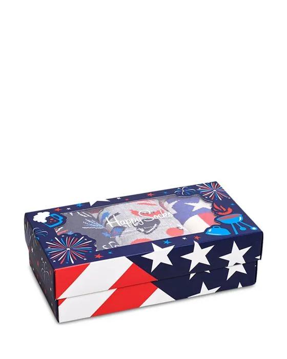Americana Cotton Blend Crew Socks Gift Box, Pack of 3