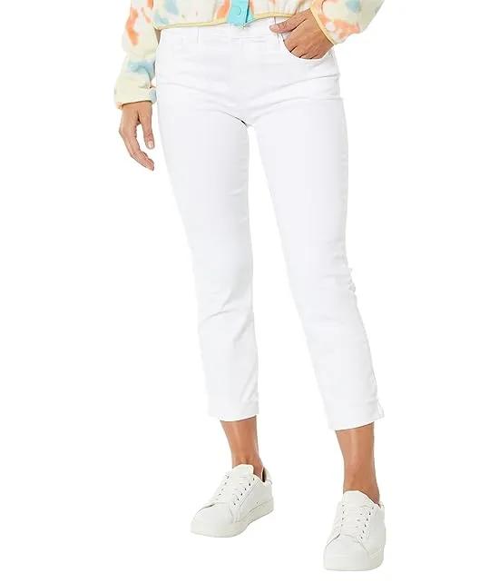 Amy Crop Straight Leg-Roll-Up Fray in Optic White