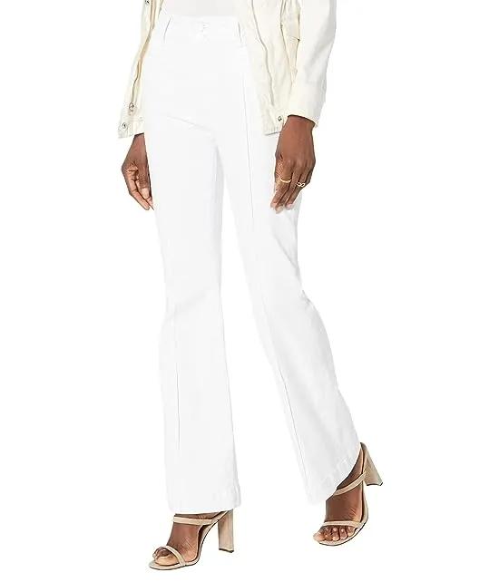 Ana High-Rise Flare Front Welt Double Button Waistband in Optic White