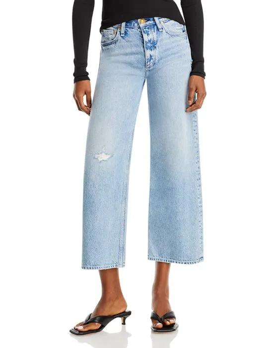 Andi Distressed High Rise Wide Leg Jeans in Malvern