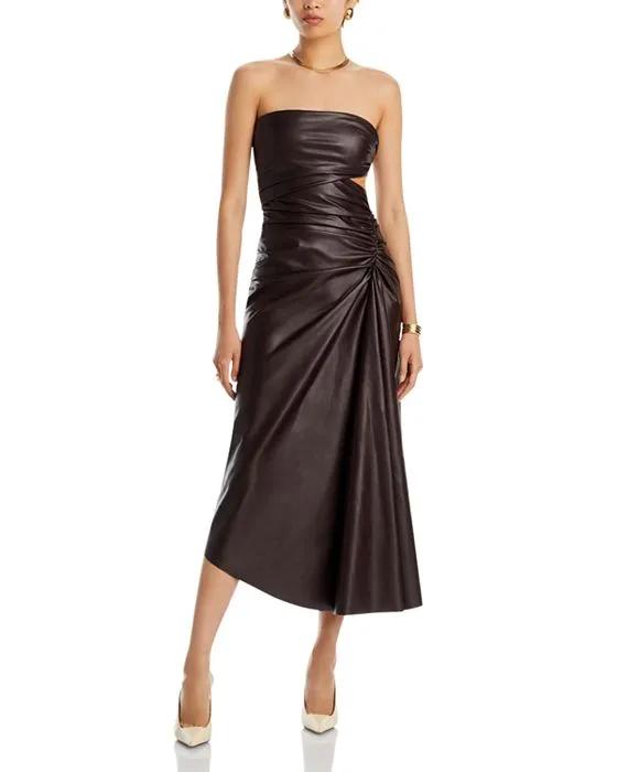 Andie Strapless Faux Leather Dress