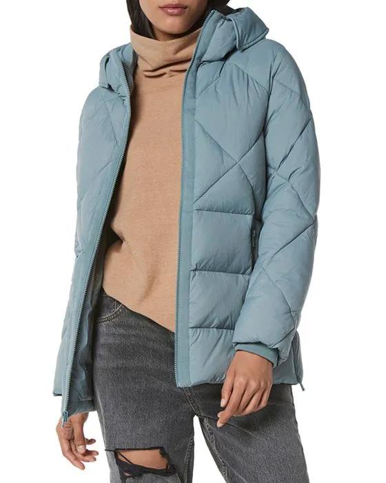 Andrew Kalypso Powder Touch Puffer Hooded Coat