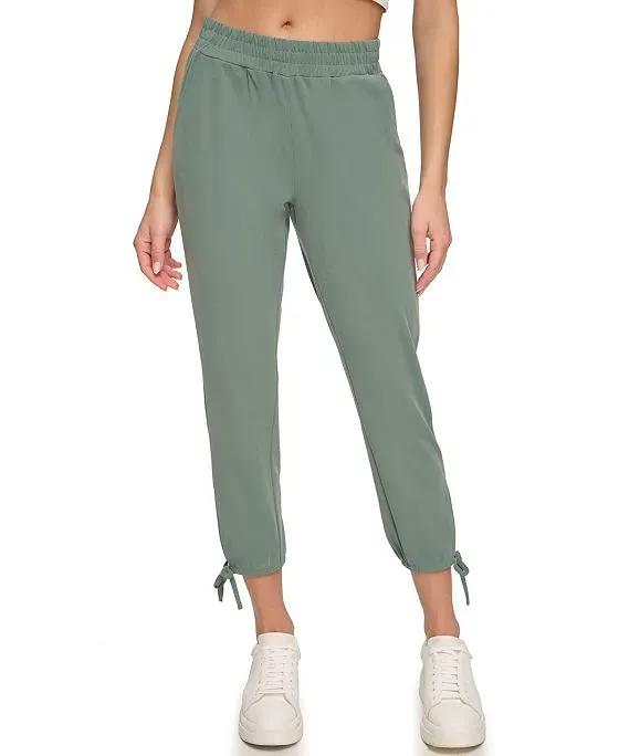Andrew Marc Sport Women's Pull On Sueded Pique Pants with Side Ties