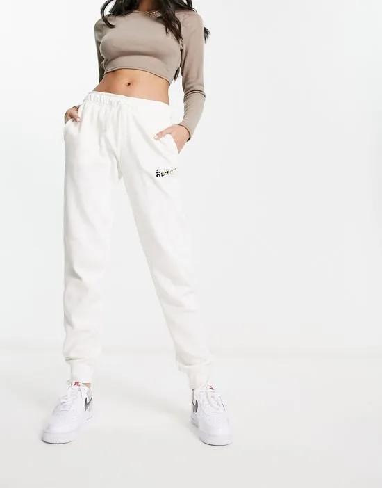 animal print logo sweatpants in white