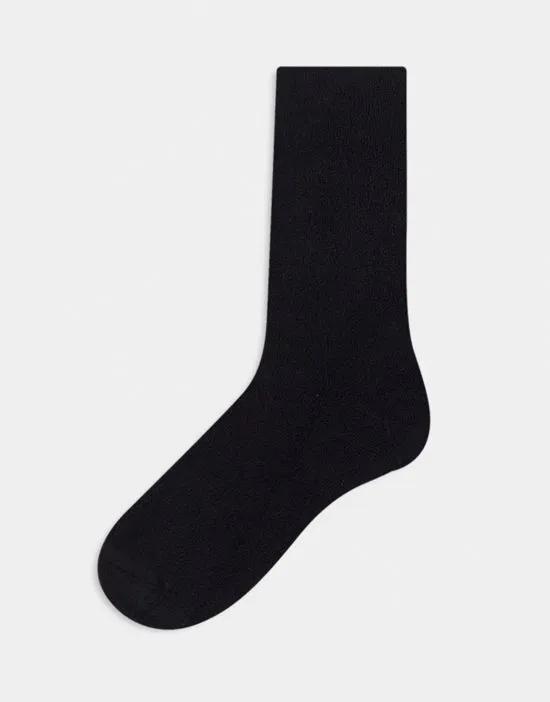 ankle socks in black terrycloth