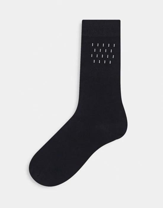 ankle socks in black with foiling