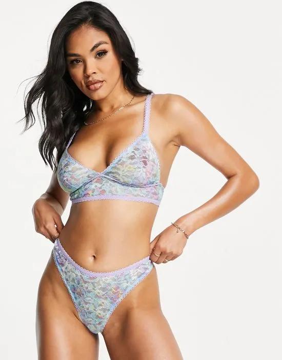 Annie ombre lace thong with picot trim in pastel