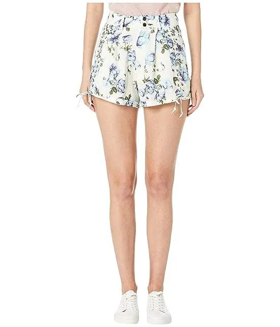 Antique Flower Printed Shorts